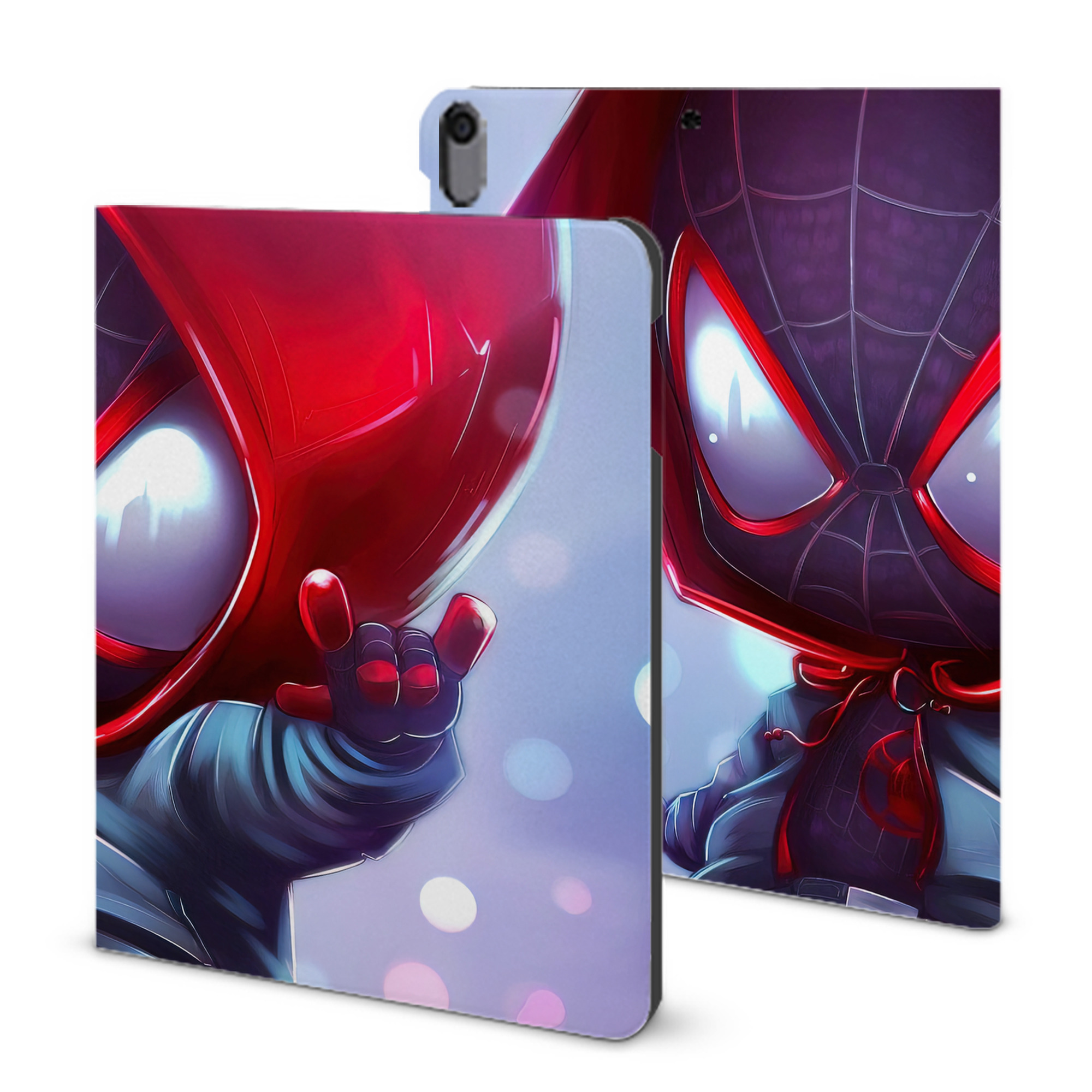 （画像用） Spider Man スパイダーマン IPad ケース ブック型 PUレザー TPU 耐衝撃 軽量 薄型 ペン収納なし 全面保護 IPad 各モデル対応